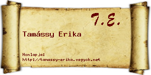Tamássy Erika névjegykártya